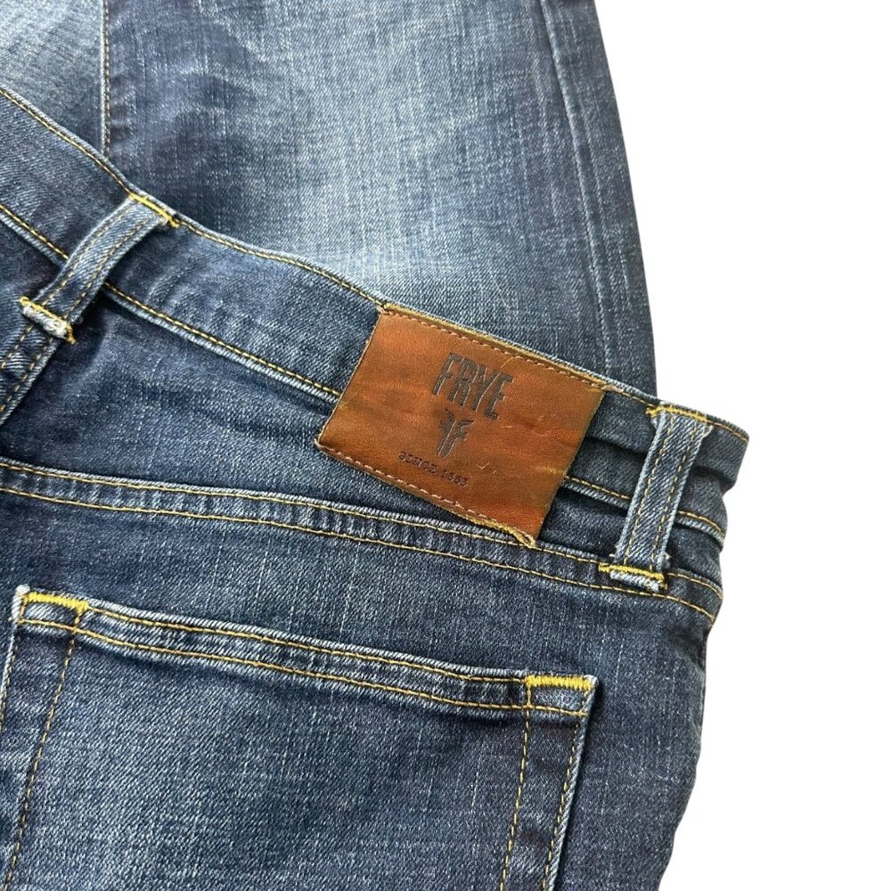 Frye Mens Mid-Rise Slim Fit Denim Jeans Size 30X31 Dark Wash - Picture 3 of 14